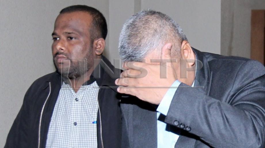SHAHRIL Hisham (kanan) dijatuhi hukuman penjara seminggu dan denda RM15,000. FOTO Muhd Asyraf Sawal