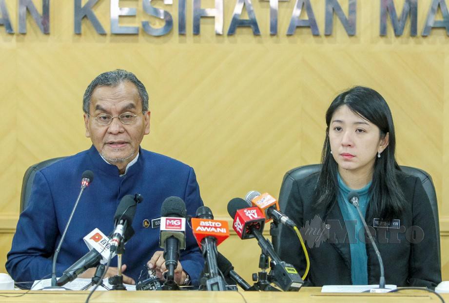 Dr Dzulkefly dan Yeo Bee Yin pada sidang media bersama berhubung perkembangan terkini di Pasir Gudang. FOTO Luqman Hakim Zubir