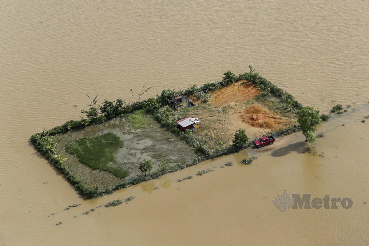 Kelihatan sawah padi yang terjejas banjir sekitar Mesut, Terengganu pada 24 Disember. FOTO GHAZALI KORI