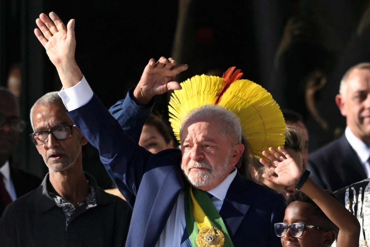 LUIZ Inacio Lula da Silva selepas majlis mengangkat sumpah di Brasilia. FOTO AFP