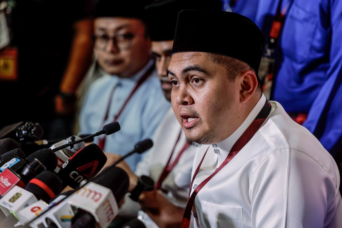 MUHAMAD Akmal ketika sidang media sempena Perhimpunan Agung UMNO 2023. FOTO Bernama