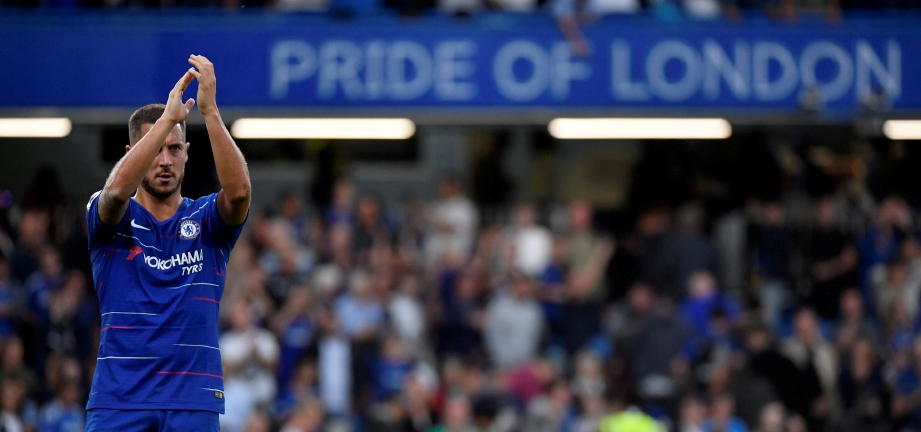 EDEN Hazard selepas perlawanan Chelsea dan Arsenal di Stamford Bridge, London, semalam. FOTO Reuters