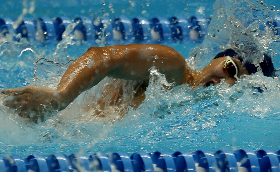 WELSON Sim, menduduki tempat keenam dalam acara 200m gaya bebas. FOTO Fathil Asri