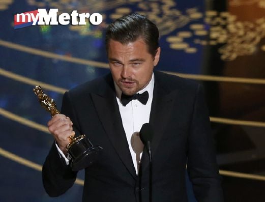 Leo menang aktor terbaik. FOTO Reuters