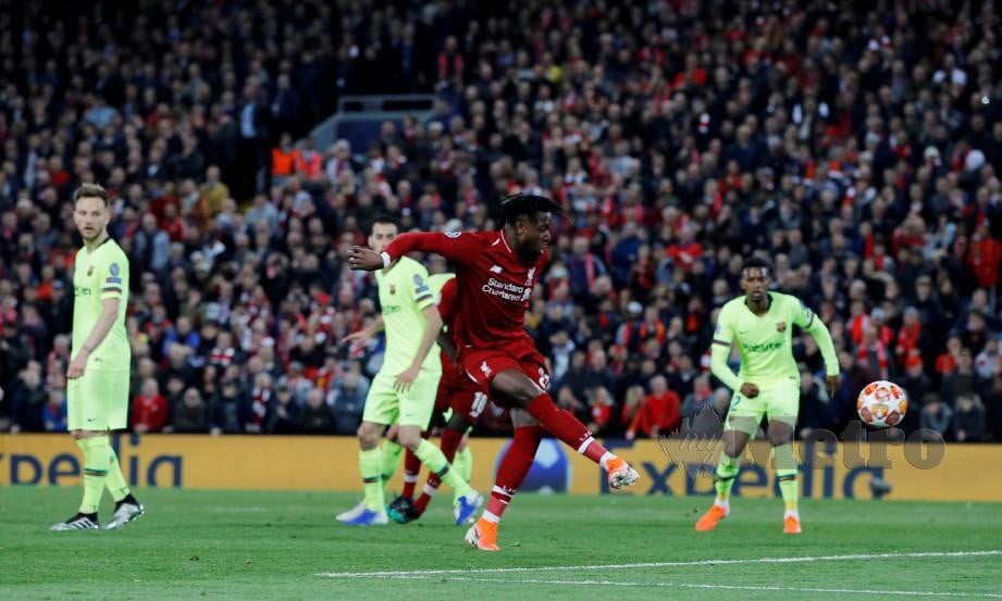 ORIGI menjaringkan gol kemenangan Liverpool susulan sepakan sudut. — FOTO Reuters