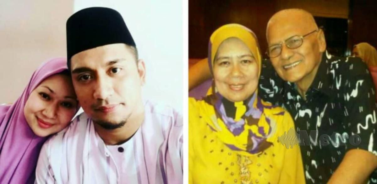 Jasmin dan suami, Mohd Osman (gambar kiri). Kenangan Allahyarham Kuswadinata dan isteri, Kamariah (gambar kanan).