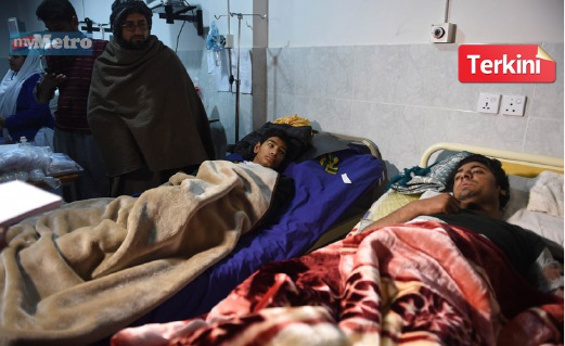 Sebahagian mangsa serangan puak Taliban yang dirawat di hospital.  Foto AFP 
