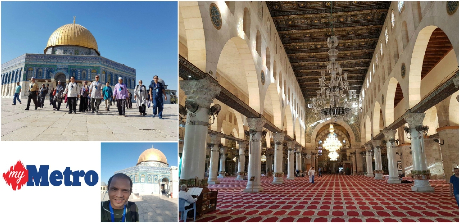 Antara lokasi penting yang diziarahi peserta di Kompleks Al-Aqsa ialah Kubas Emas atau ‘Dome of Rock’ selain berada di dalam ruang solat utama Masjid Al-Aqsa. FOTO Amir Abd Hamid