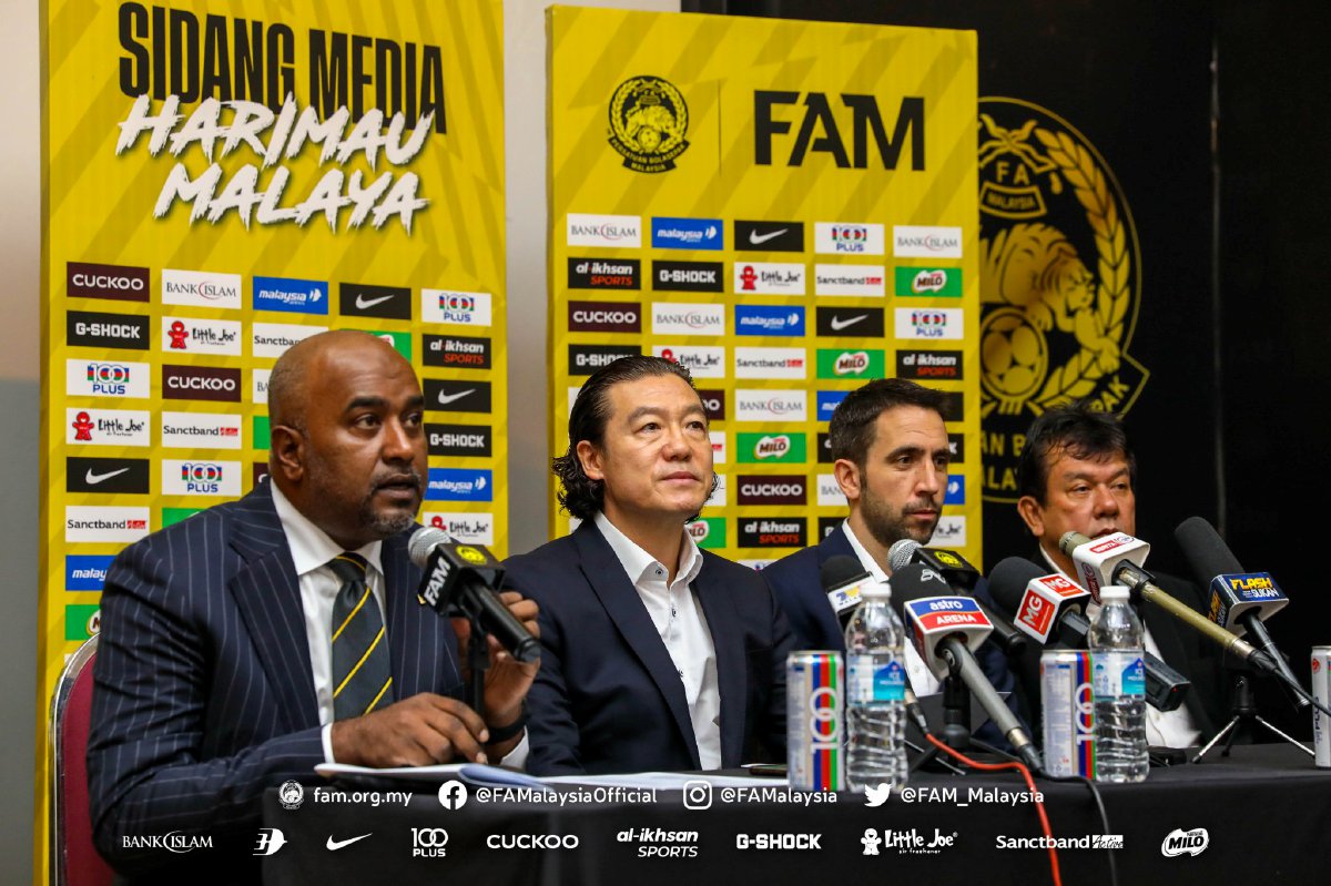 SIDANG media pengumuman skuad Harimau Malaya di Wisma Persatuan Bolasepak Malaysia (FAM). FOTO Ihsan FAM