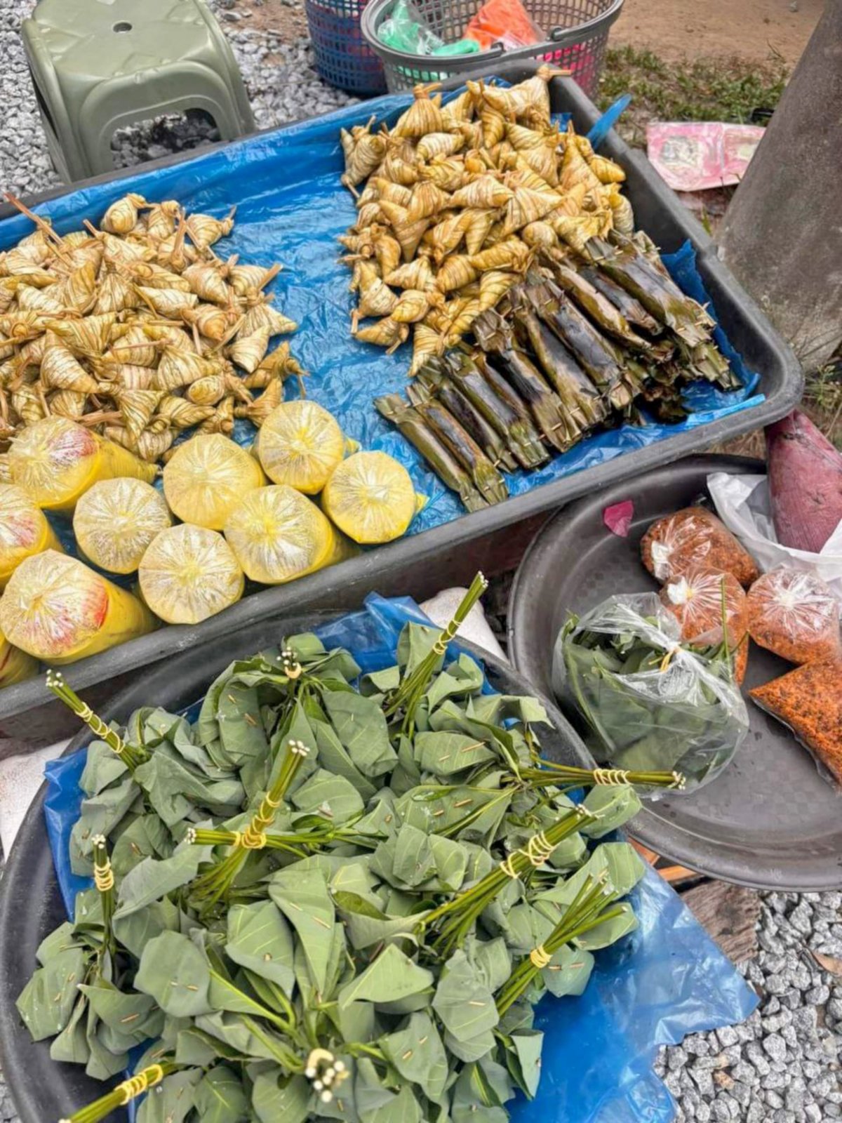 MAKANAN, ikan hiasan dan lauk basah turut dijual.