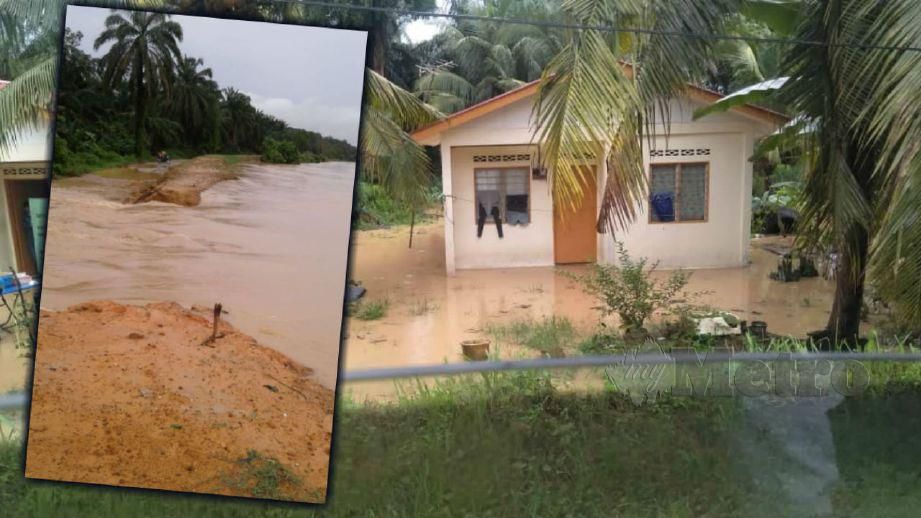 Ban terletak antara 100 hingga 300 meter dari Sungai Labu, Sepang, pecah disebabkan hujan lebat.