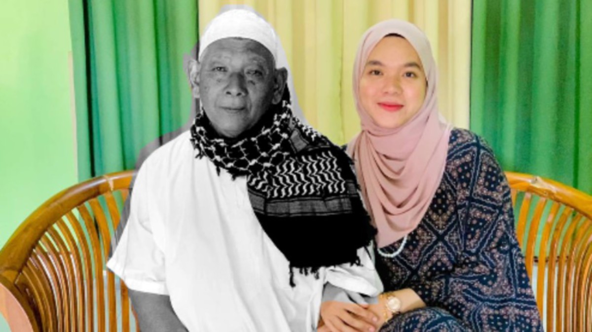 GAMBAR kenangan Nurhayati dan bapanya, Bachi’ Ismail yang meninggal dunia pagi Sabtu lalu. FOTO Ihsan Nurhayati Bachi’