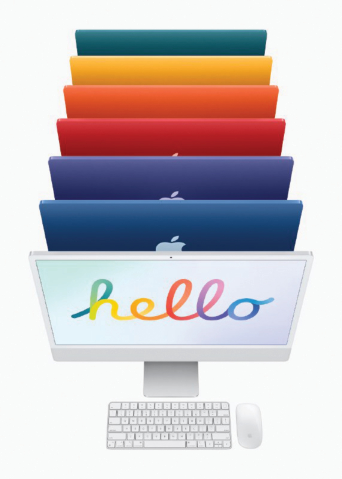 iMac versi 2021 menawarkan tujuh warna vibran untuk pengguna.