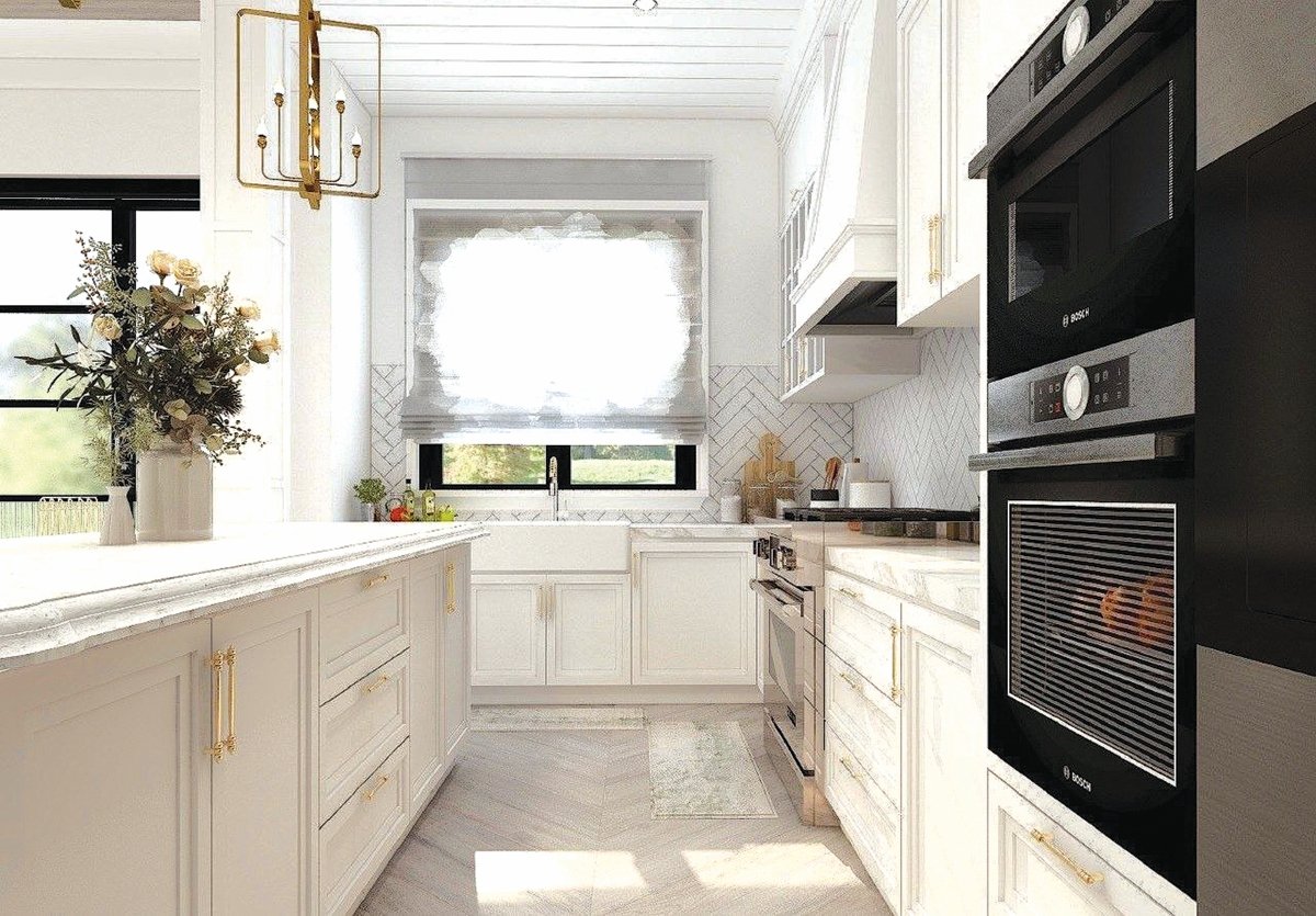 DEKORASI ruang dapur menarik dengan konsep rumah ladang ala Inggeris. 