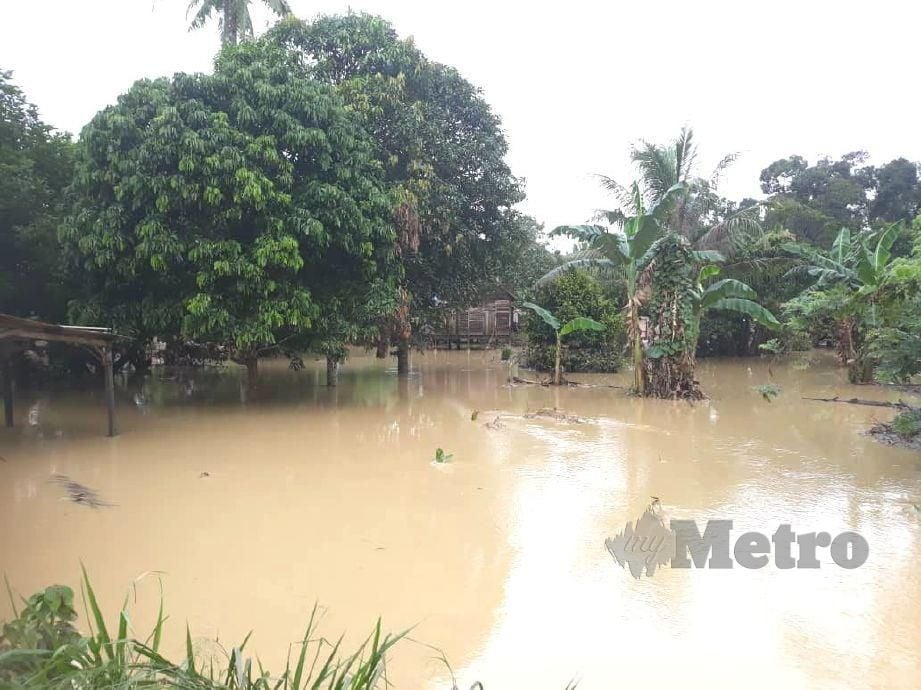 KEADAAN banjir di Kampung Telekong, Chennah. FOTO Abnor Hamizam Abd Manap. 
