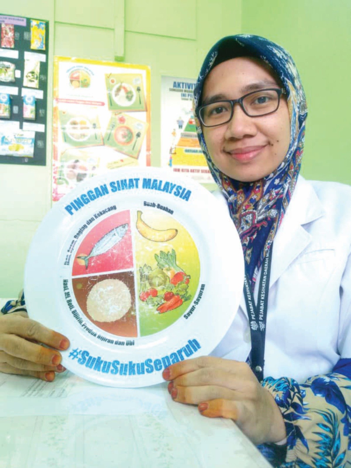 NUR Nadirah menyarankan antara kawalan baik pada pemakanan Hipotiroid ialah mengikut panduan Pinggan Sihat Malaysia.