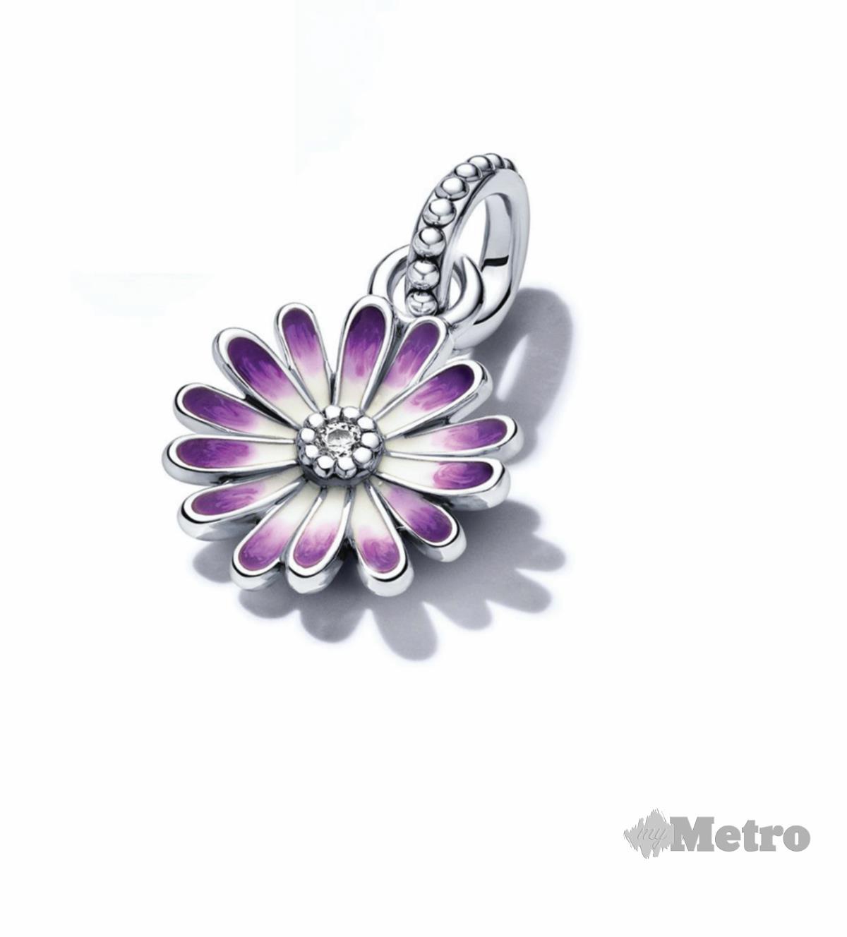 CHARM bunga daisi ungu yang menarik untuk dimiliki. 
