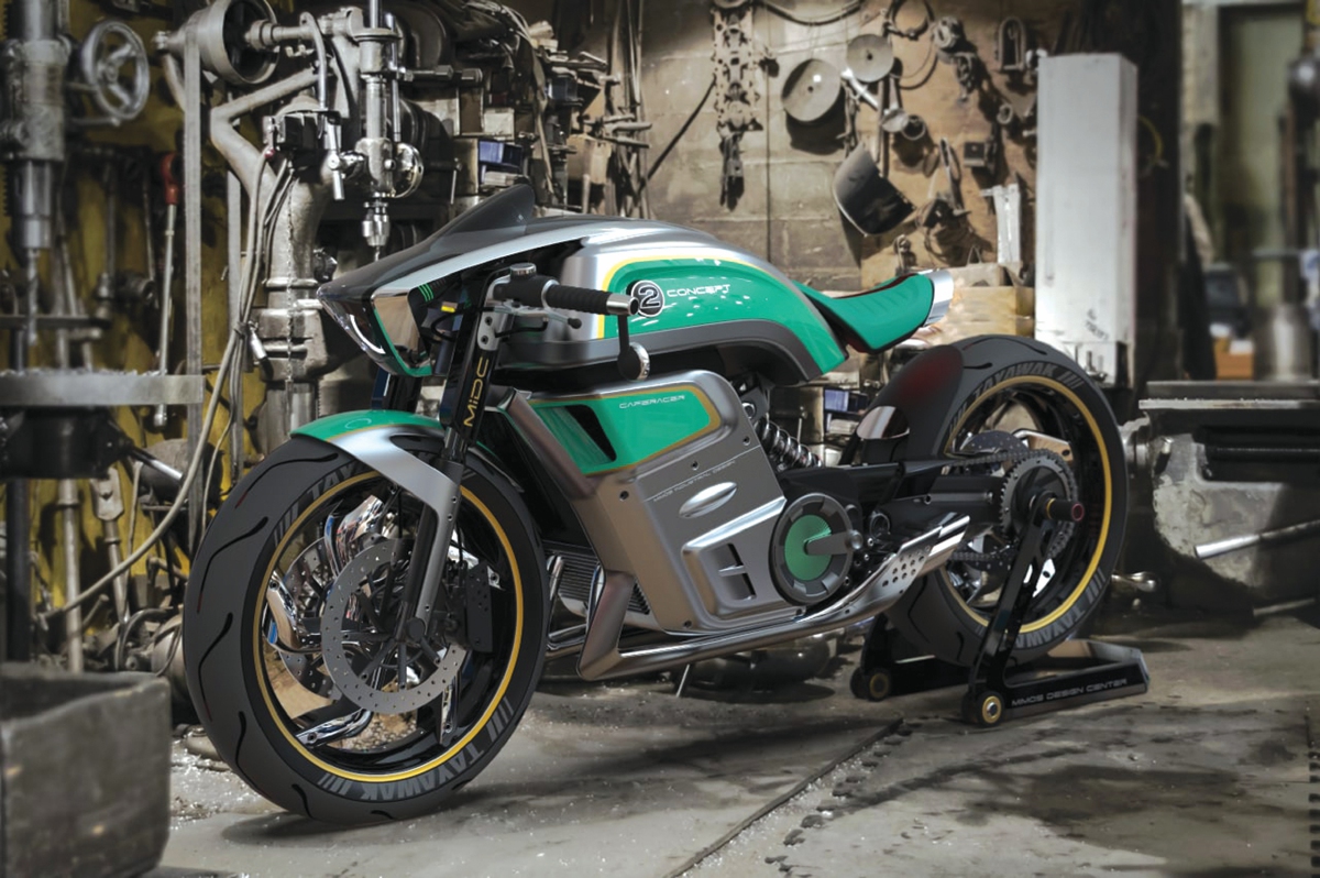ANTARA idea rekaan motosikal ‘cafe-racer’ yang dihasilkan.