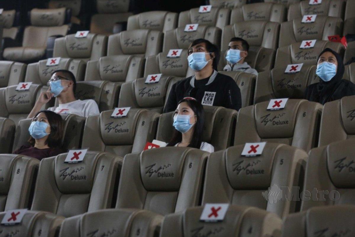 SOP menonton filem di panggung wayang ketika penularan pandemik Covid-19. 