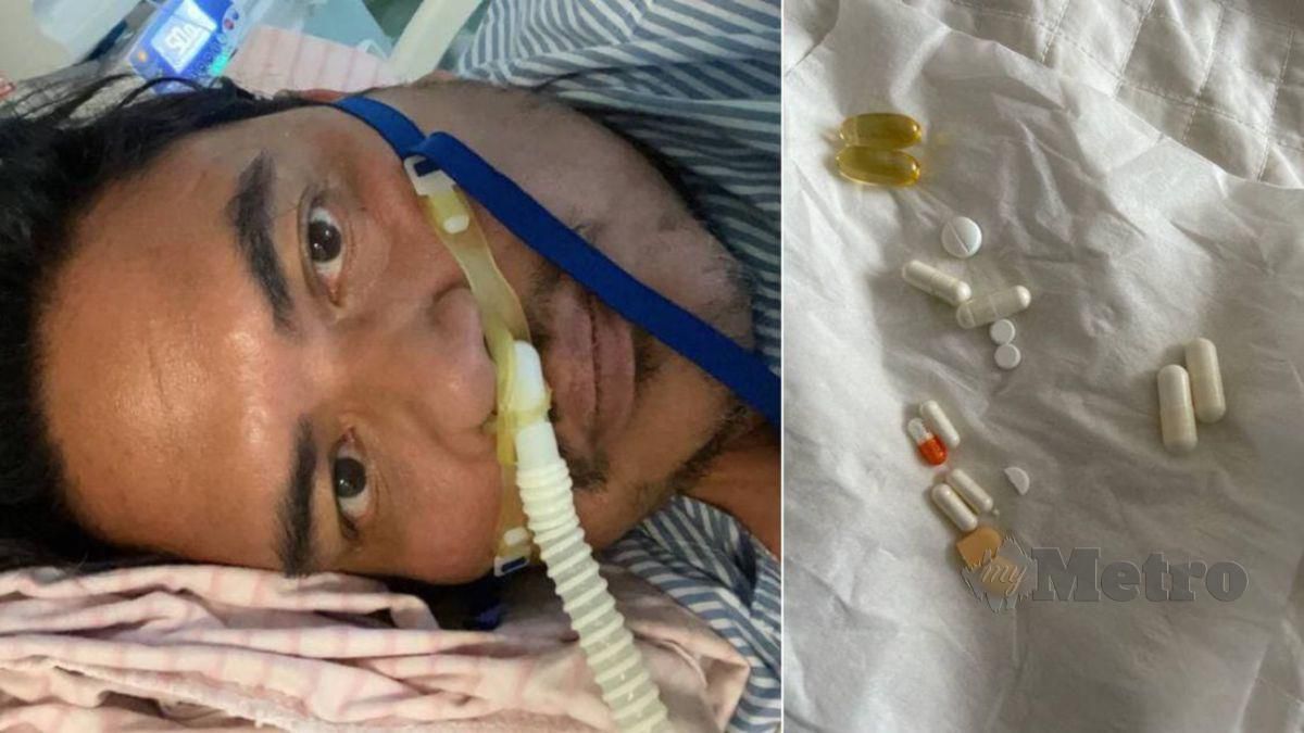 Antara ubat yang perlu dimakan Azizan ketika dalam rawatan Covid-19. FOTO Datuk Dr Azizan Osman