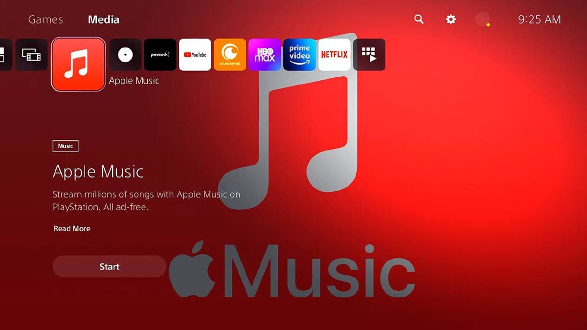 Apple Music di platform PS5.