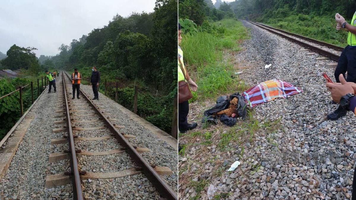 REMAJA maut digilis kereta api ketika tidur di landasan kenderaan berat itu. FOTO Ihsan Polis