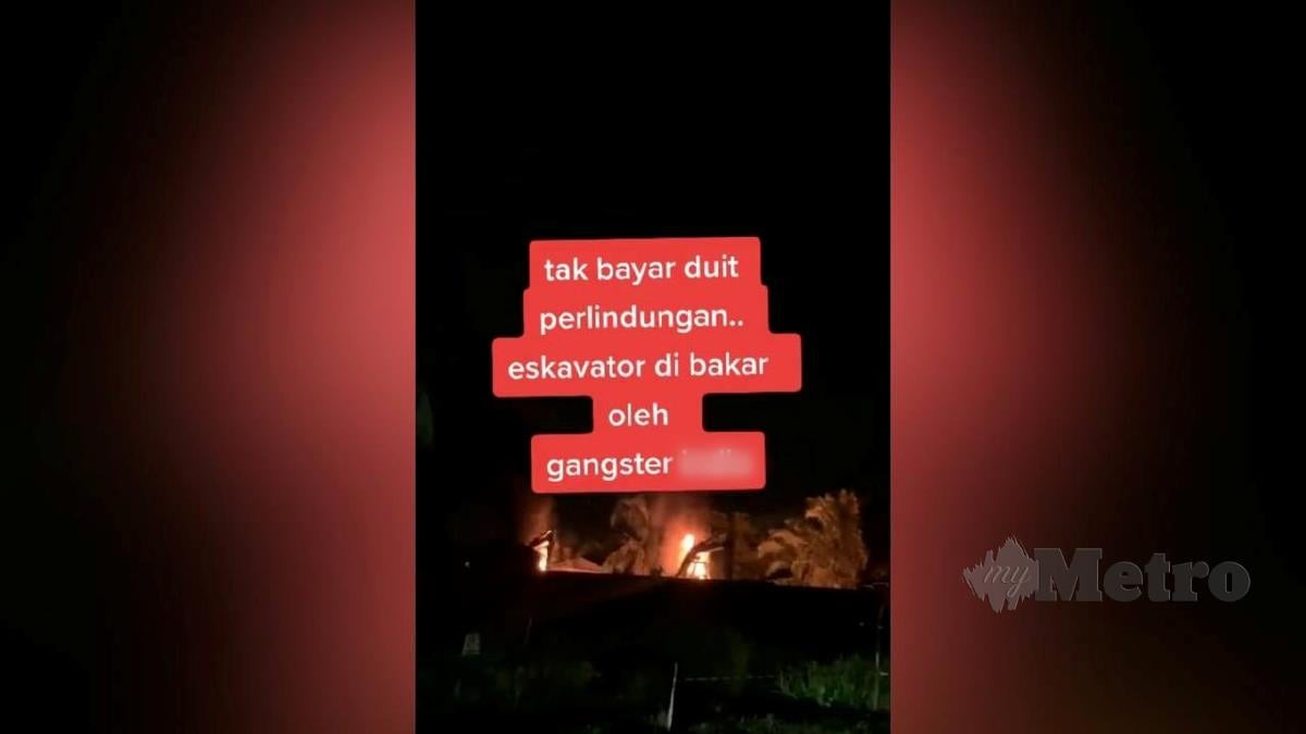 TANGKAP layar video yang tular di TikTok. Polis nafikan kejadian itu ada kaitan dengan geng kongsi gelap. FOTO tular 
