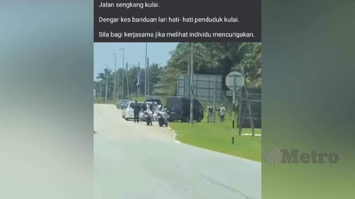 VIDEO tular memaparkan anggota polis dalam usaha mencari suspek. FOTO tular 
