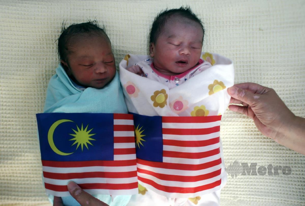 Sebahagian bayi Merdeka yang lahir sempena sambutan Hari Kebangsaan di Hospital Tengku Ampuan Afzan. foto FARIZUL HAFIZ AWANG