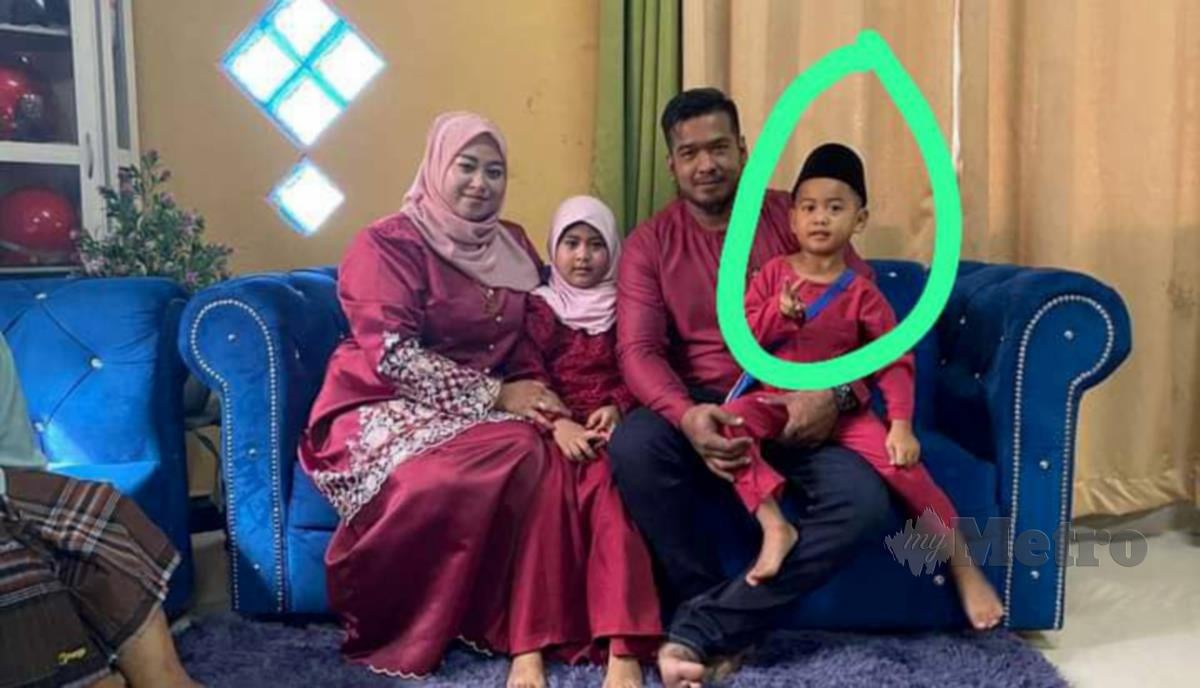 Gambar keluarga Mohd Mazuan bersama anaknya. FOTO Ihsan Keluarga