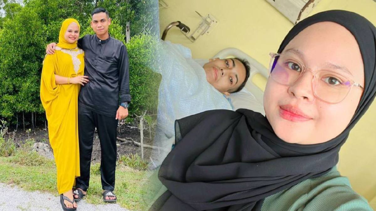 SYAZANA Fatihah setia menemani suami Muhammad Sazrin Asraf yang diuji kanser usus tahap empat. FOTO Ihsan Syazana Fatihah