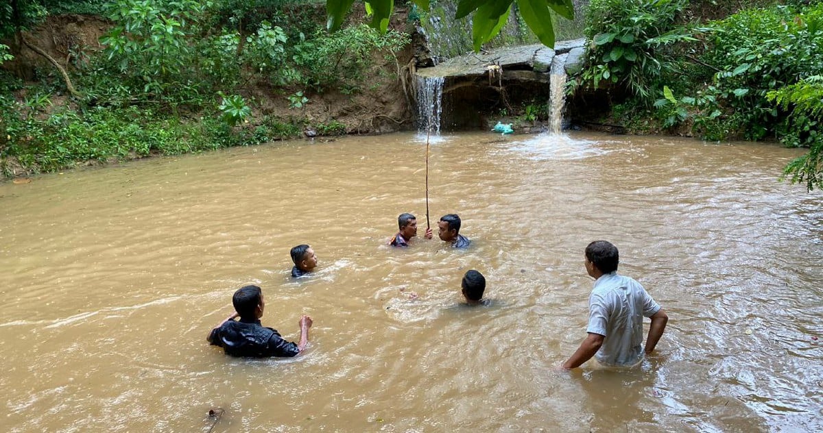 TAKUNGAN air berhampiran Perumahan UUM Sintok, lokasi kanak-kanak lelaki berusia 10 tahun yang ditemukan lemas. FOTO Ihsan PDRM