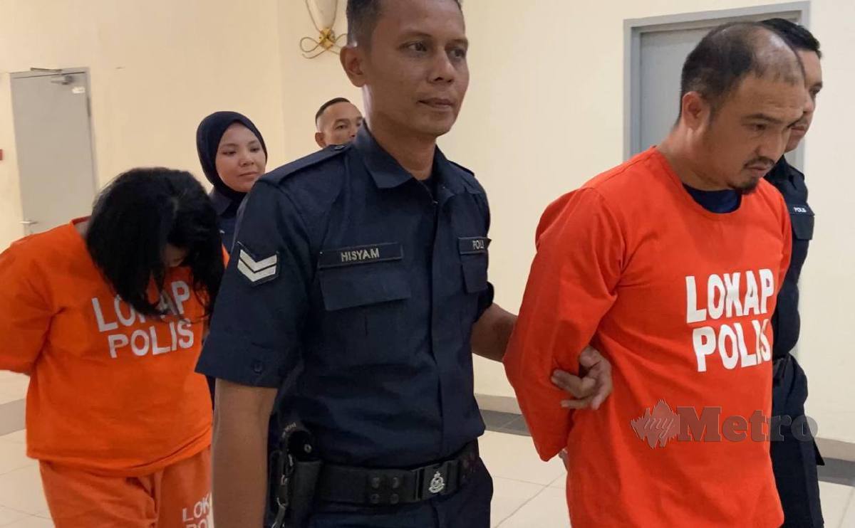 ABD Aziz dan Jamiyana mengaku bersalah di Mahkamah Sesyen kerana merompak lima warga asing di Tangkak dan Muar. FOTO Alias Abd Rani.