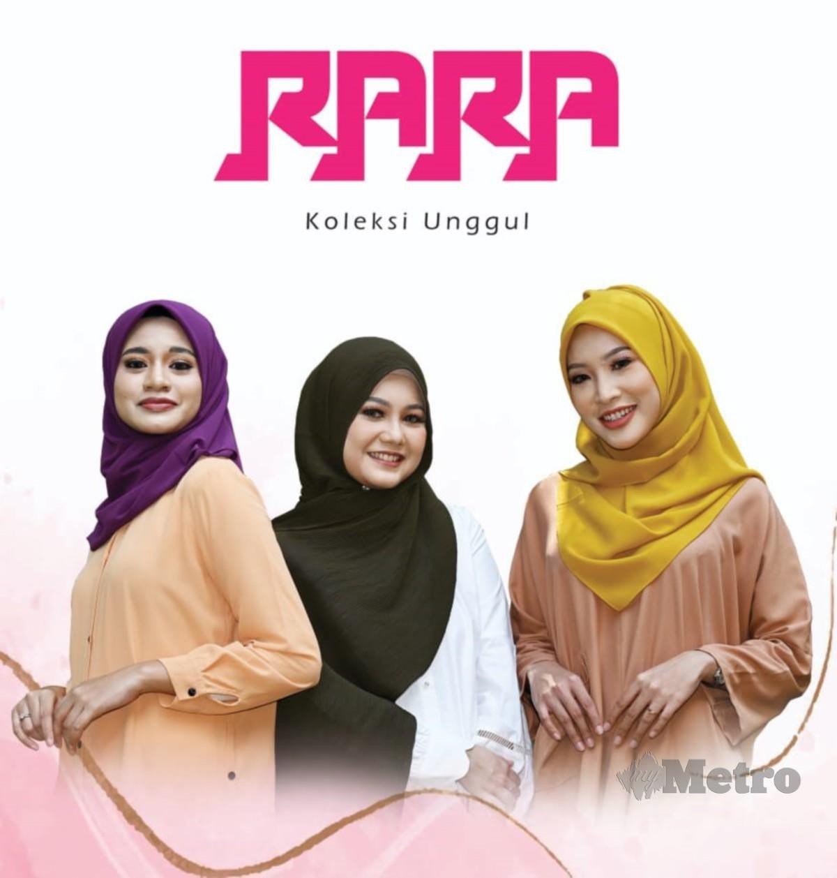 RARA menawarkan lebih 3,000 helai tudung premium di butik yang terletak di Kuala Terengganu. 