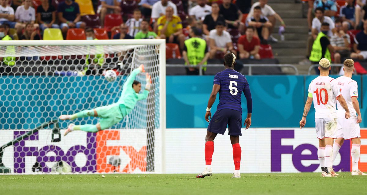 Jaringan menarik Pogba ketika beraksi bersama Perancis menentang Switzerland di Euro 2020. FOTO Agensi