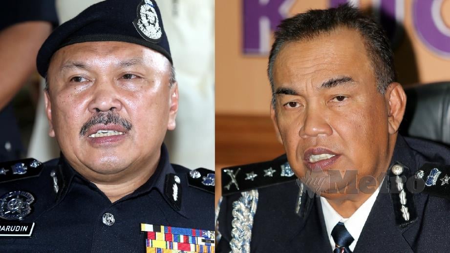 Mohd Kamarudin (kiri) naik pangkat sebagai Ketua Polis Johor dan Mohd Dzuraidi pula Timbalan Pengarah Forensik/Databank/DNA/Perancangan Strategik JSJ Bukit Aman.