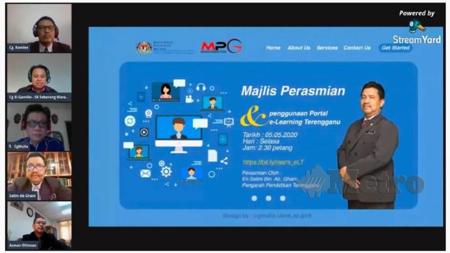 PELANCARAN portal e-learning Terengganu. FOTO Youtube
