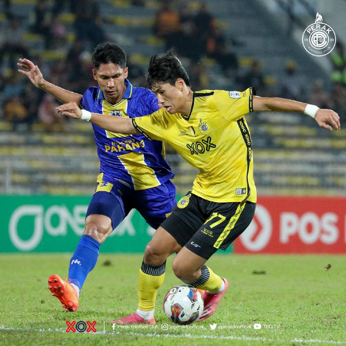 ANTARA aksi Perak bertemu Sri Pahang, hari ini. FOTO Perak Football Club