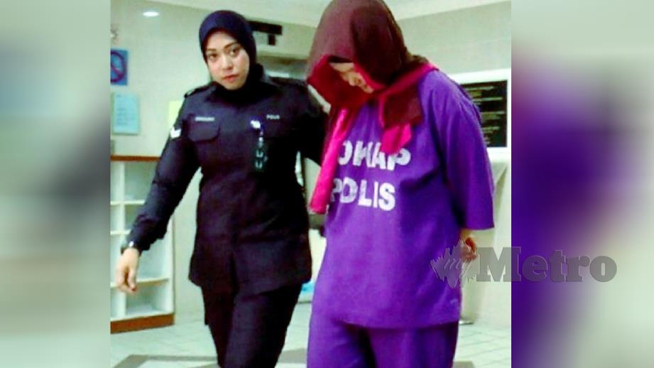 NUR QISTINA dibawa ke mahkamah. FOTO Zatul Iffah Zolkiply