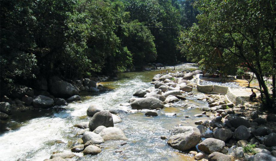 GABUNGAN kedinginan air sungai dan kehangatan air panas semula jadi menjadikan Hutan Rekreasi Kuala Woh destinasi perkelahan yang unik.