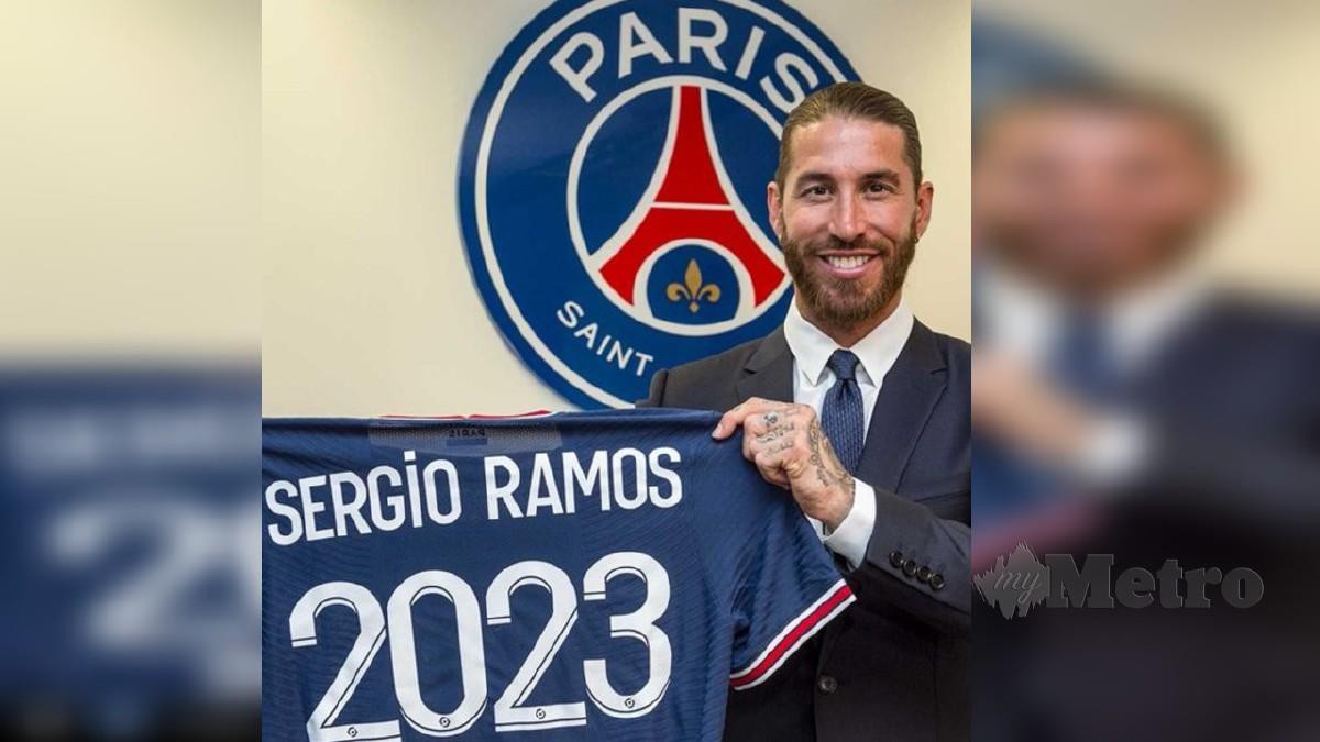 SERGIO Ramos menyertai PSG dengan kontrak dua tahun. FOTO Uefa