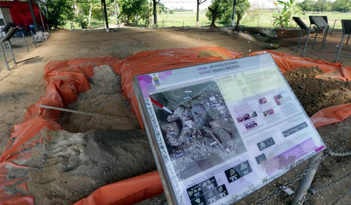 LOKASI penemuan rangka manusia  berusia lebih 5,000 tahun di Guar Kepah, Kepala Batas. FOTO Danial Saad
