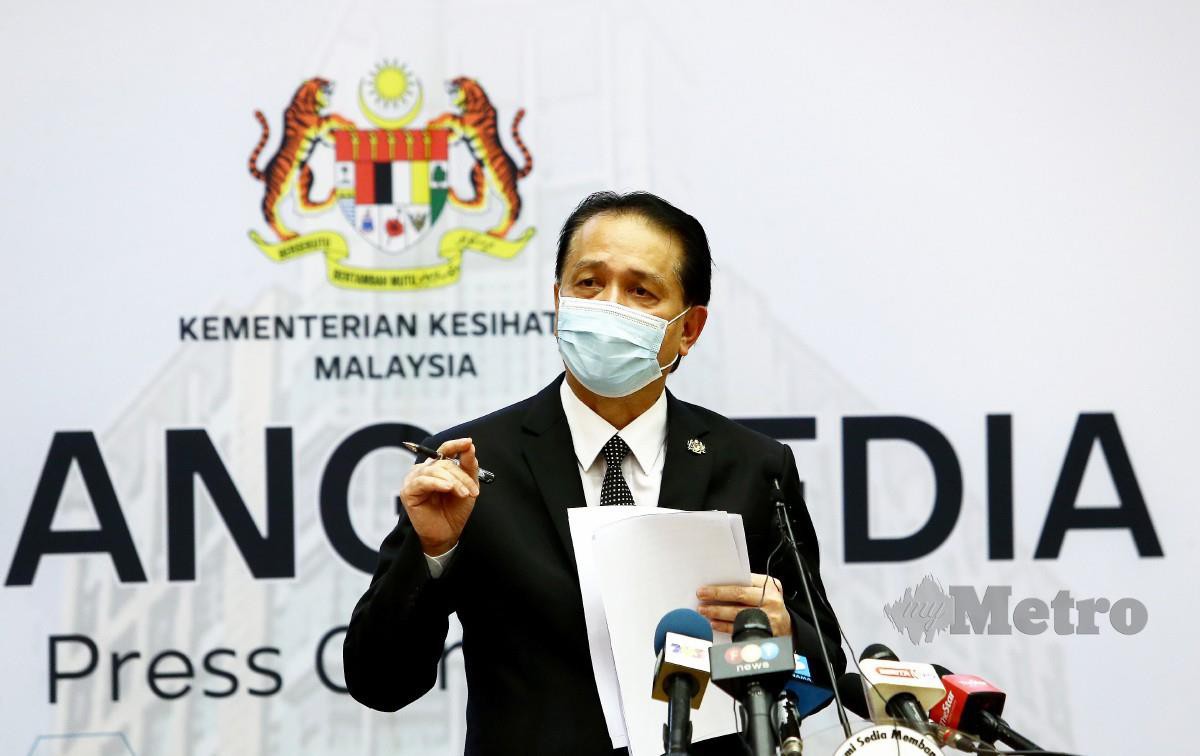 DR NOOR Hisham ketika sidang media harian berkaitan jangkitan Covid-19 di Kementerian Kesihatan, Putrajaya. FOTO MOHD FADLI HAMZAH