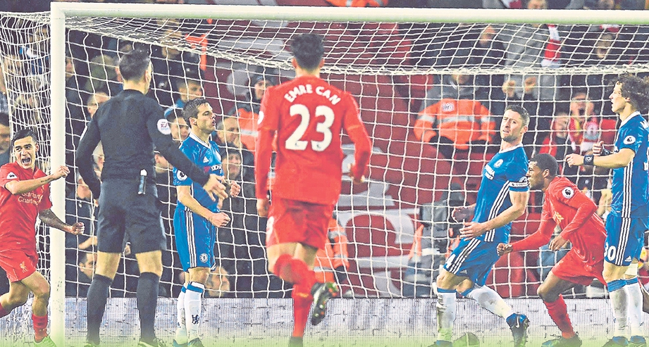 AKSI Liverpool ketika menentang Chelsea.