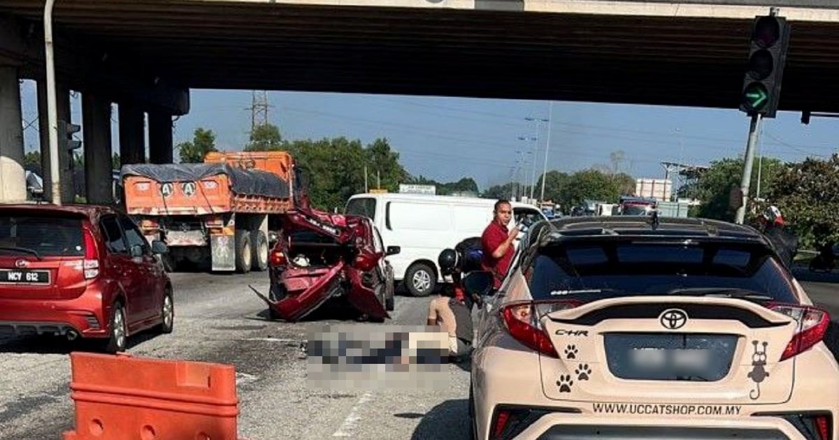 Penunggang motosikal maut rempuh belakang Proton Saga