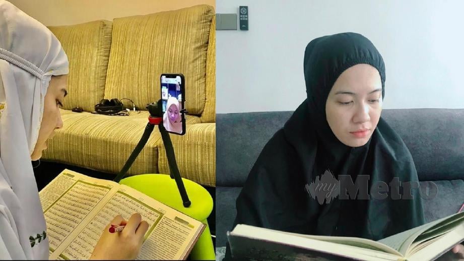 Isyariana memanfaatkan masa sepanjang Ramadan dan PKPB dengan mempelajari ilmu tajwid al-Quran secara dalam atas talian. Foto Ihsan Isyariana