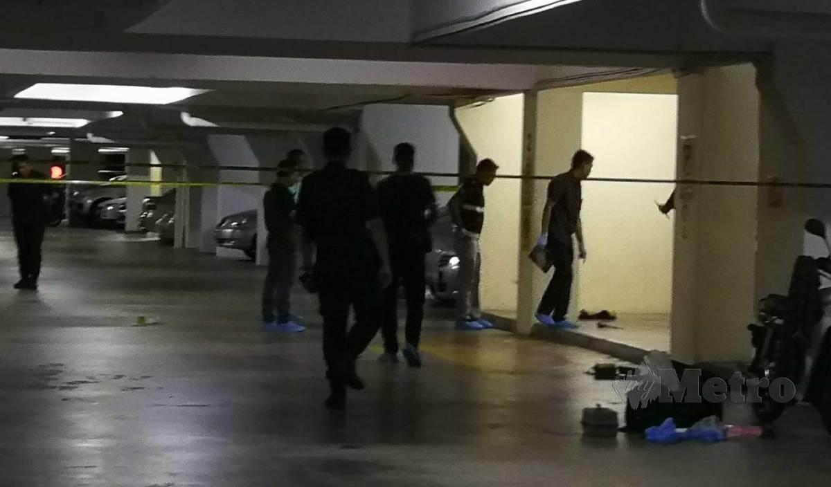 LOKASI warga emas maut ditikam 27 kali di seluruh badan dalam kejadian di kawasan parkir sebuah apartmen di Jalan Perak. FOTO Arkib NSTP