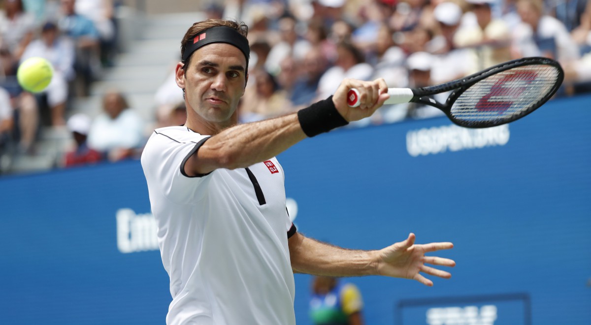 Aksi bintang tenis Switzerland, Roger Federer. FOTO EPA