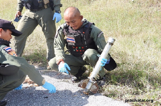 Roket buatan sendiri yang ditemui  di kawasan Nongchik, Pattani, pada pada 28 Januari lalu. 