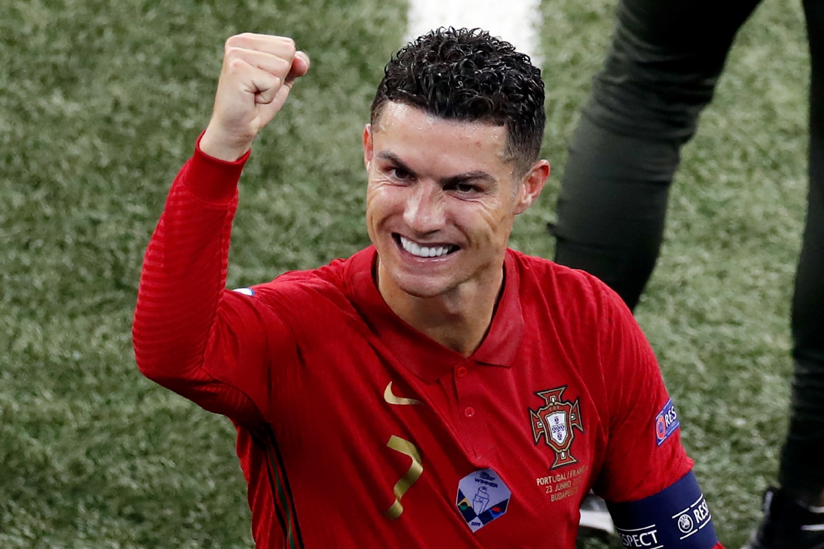 GAYA Ronaldo selepas tamat perlawanan menentang Perancis. FOTO AFP 